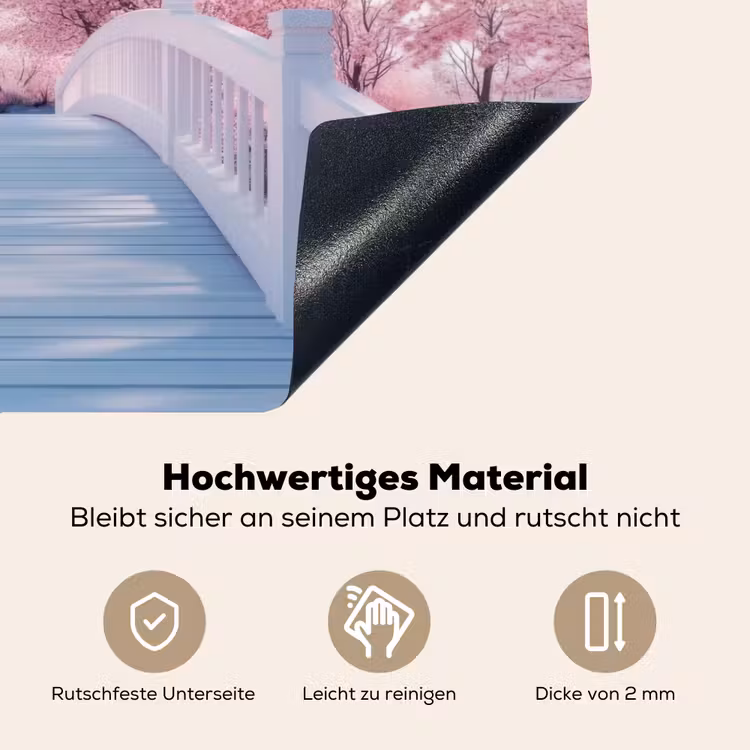 Brug - Kersenbomen - Wit Inductie beschemer met haakjes klein -ky-onderkant-de