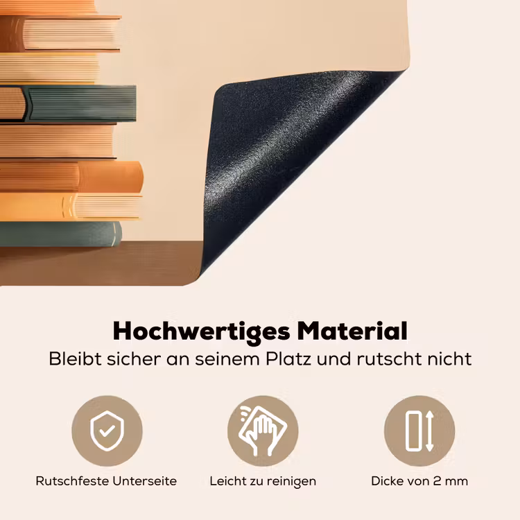 Boeken - Toren - Koffie - Beige Inductie beschemer met haakjes klein -ky-onderkant-de