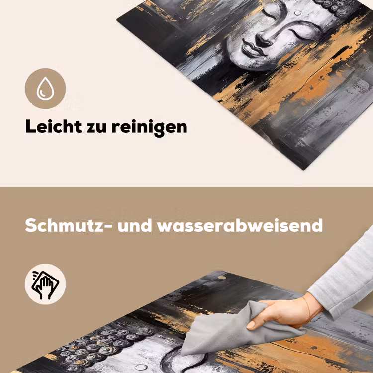 Boedhha - Penseelstreken - Goud - Abstract Inductie beschemer met haakjes klein -ky-schoon-de