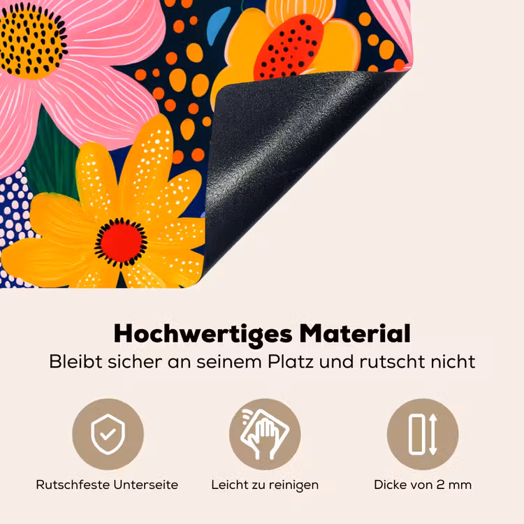 Kleurrijk - Bloemen - Abstract - Stippen Inductie beschemer met haakjes klein -ky-onderkant-de