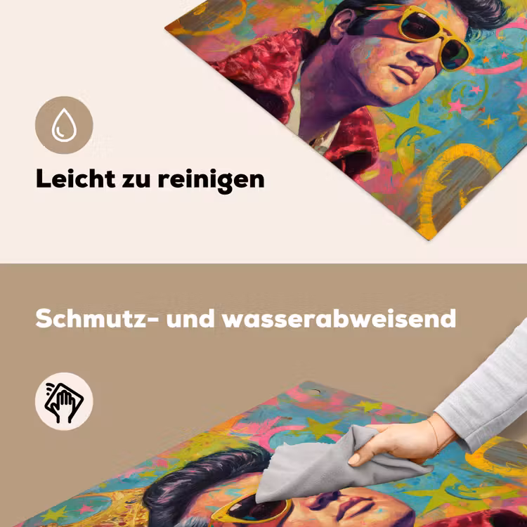 Kleurrijk portret - Kroon - Sterren Inductie beschemer met haakjes middel -ky-schoon-de