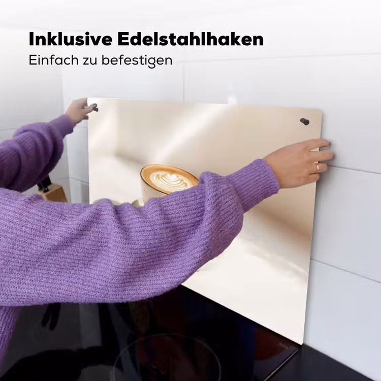 Cappuccino - Schuim - Schotel - Beige Inductie beschemer met haakjes klein -ky-ophangen-de