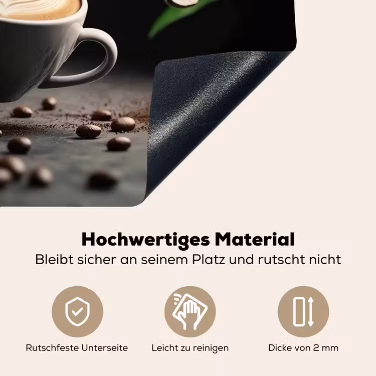 Cappuccino - Kop - Bonen - Bruin Inductie beschemer met haakjes klein -ky-onderkant-de