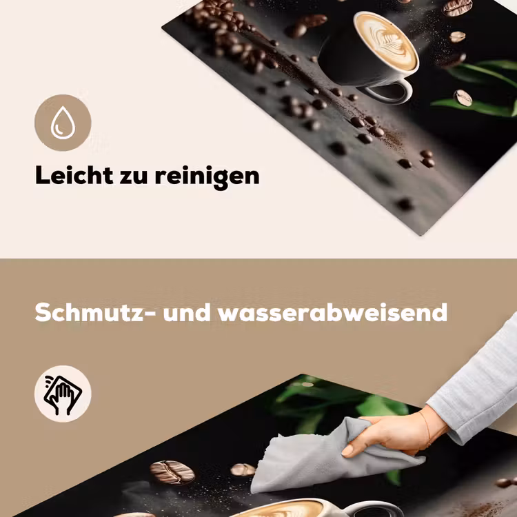 Cappuccino - Kop - Bonen - Bruin Inductie beschemer met haakjes klein -ky-schoon-de