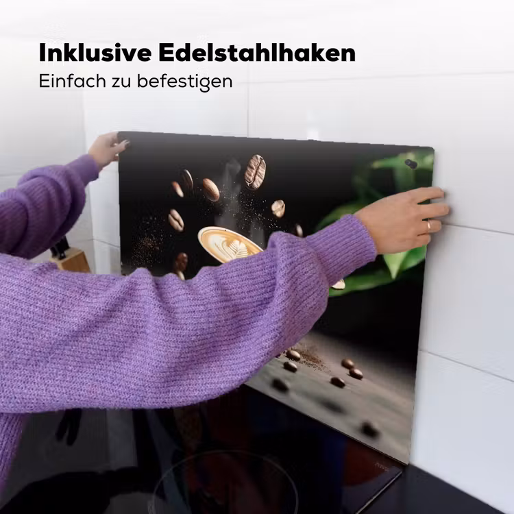 Cappuccino - Kop - Bonen - Bruin Inductie beschemer met haakjes klein -ky-ophangen-de