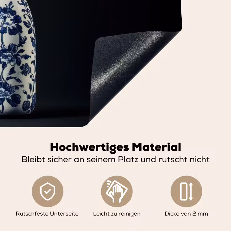 Champagne - Bloemen - Goud - Chique Inductie beschemer met haakjes klein -ky-onderkant-de