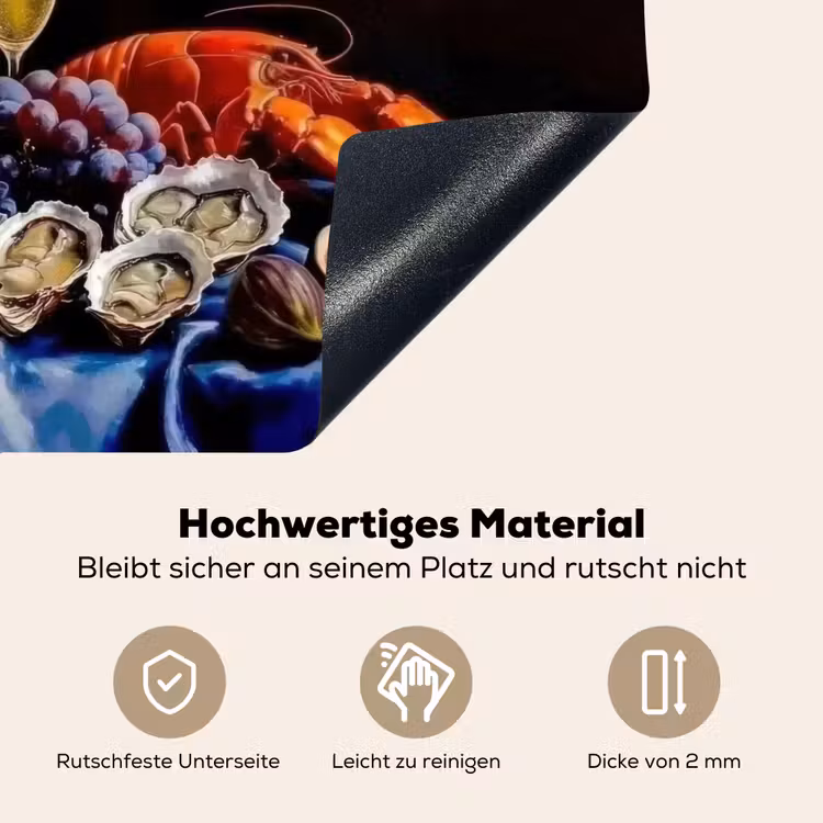 Champagne - Luxe - Oesters Inductie beschemer met haakjes klein -ky-onderkant-de