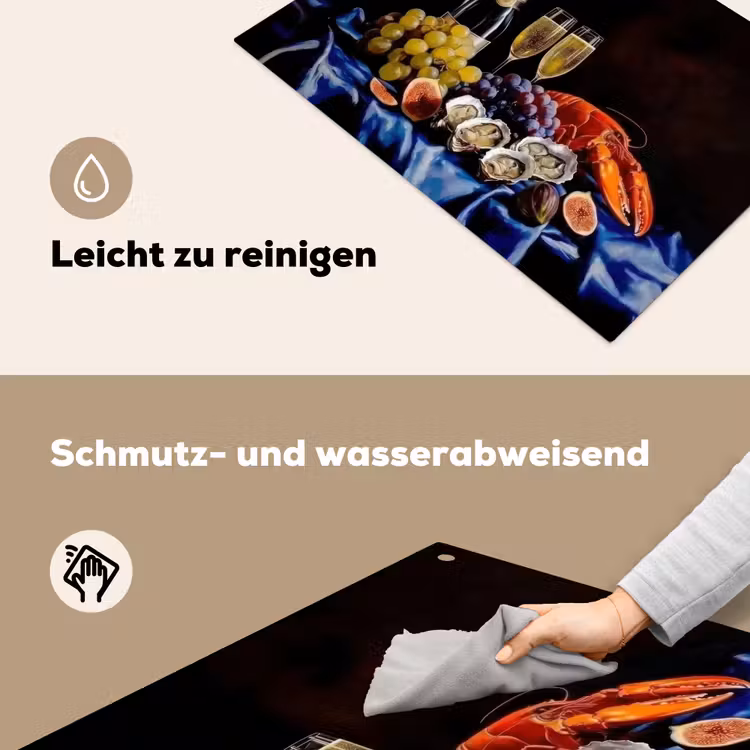 Champagne - Luxe - Oesters Inductie beschemer met haakjes klein -ky-schoon-de