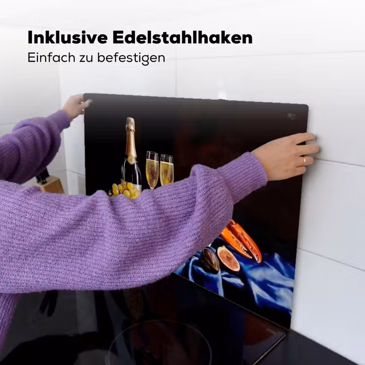 Champagne - Luxe - Oesters Inductie beschemer met haakjes klein -ky-ophangen-de