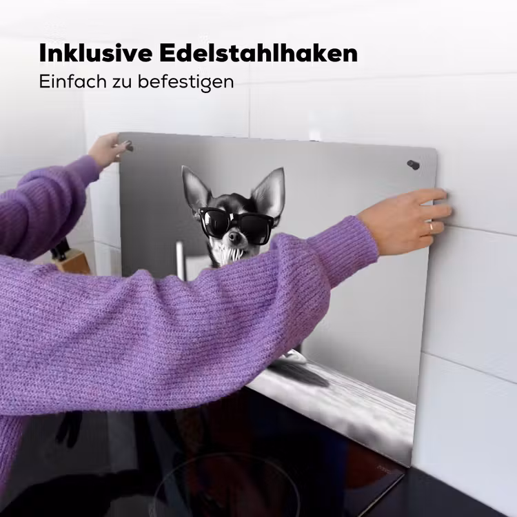 Chihuahua - Hond - Zonnebril - Humoristisch - Zwart - Wit - Spaghetti Inductie beschemer met haakjes klein -ky-ophangen-de