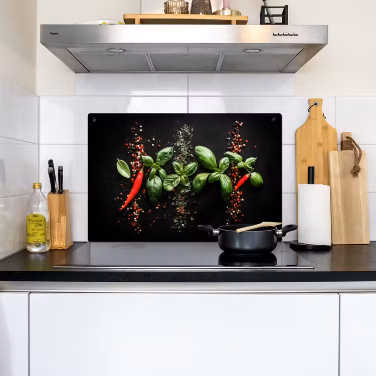 Chilipepers - Basilicum - Blaadjes - Rood Inductie beschemer met haakjes klein -sfeer2