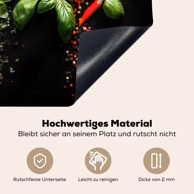 Chilipepers - Basilicum - Blaadjes - Rood Inductie beschemer met haakjes klein -ky-onderkant-de