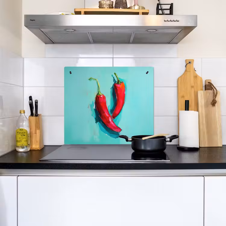 Chilipepers - Geverfd - Rood Inductie beschemer met haakjes middel -sfeer2