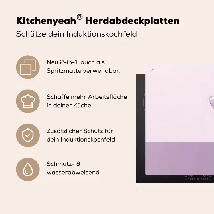 Cocktail - Paars - Minimalistisch - Citroen Inductie beschemer met haakjes klein -ky-usp-de