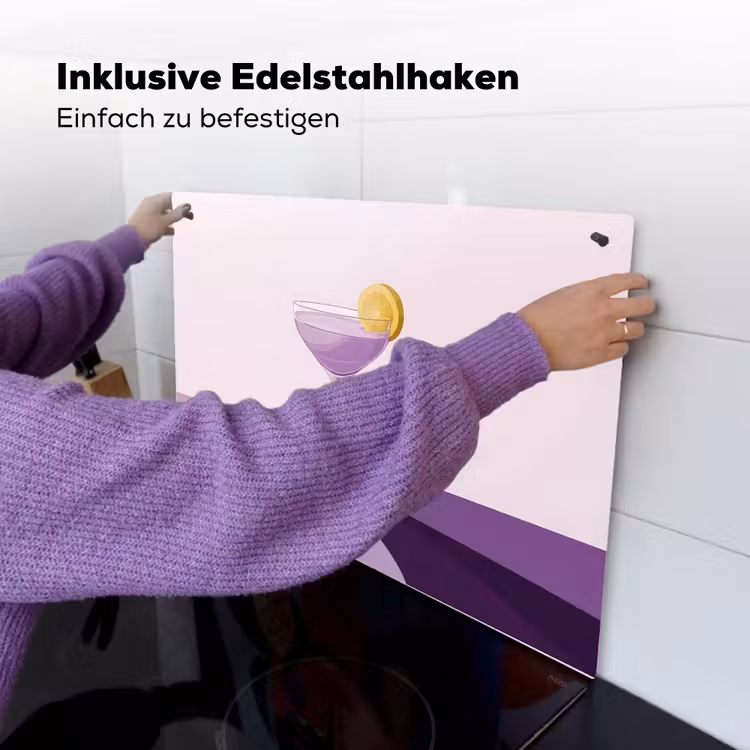 Cocktail - Paars - Minimalistisch - Citroen Inductie beschemer met haakjes klein -ky-ophangen-de