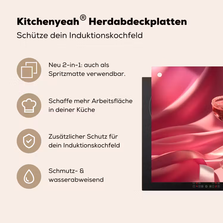 Cocktail - Pink - Luxe Inductie beschemer met haakjes klein -ky-usp-de