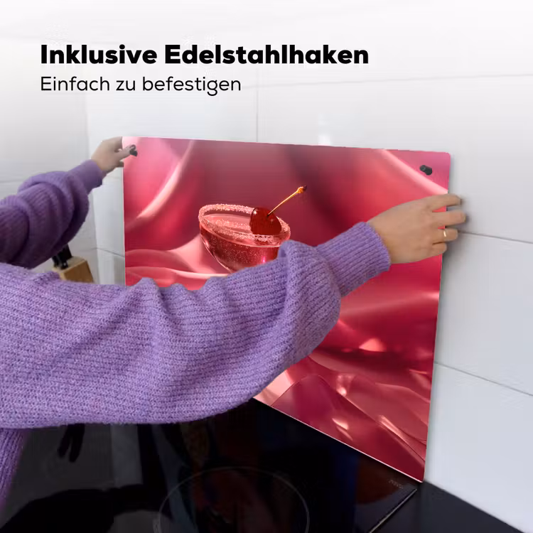 Cocktail - Pink - Luxe Inductie beschemer met haakjes klein -ky-ophangen-de