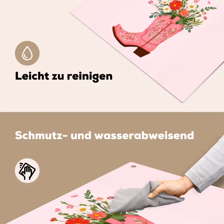 Cowboylaarzen - Roze - Boeket - Bloemen Inductie beschemer met haakjes klein -ky-schoon-de