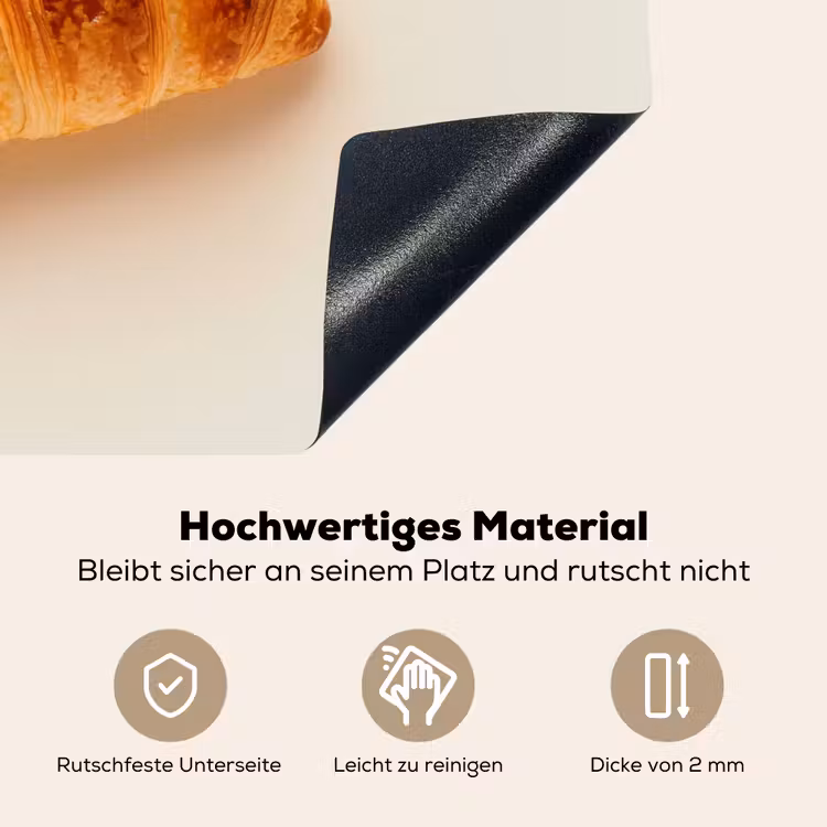 Croissant - Brood - Beige Inductie beschemer met haakjes klein -ky-onderkant-de