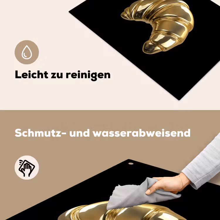 Croissant - Brood - Goud - Zwart Inductie beschemer met haakjes klein -ky-schoon-de