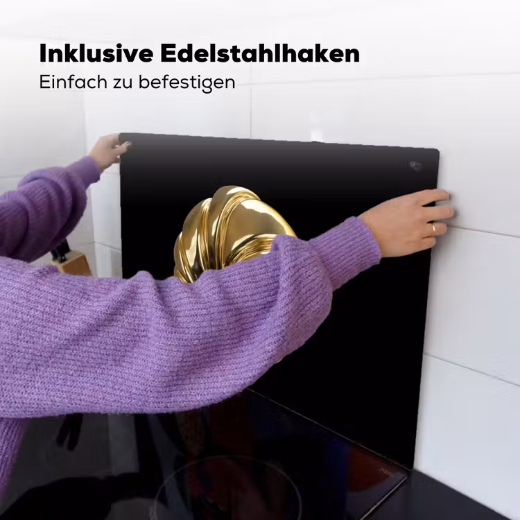 Croissant - Brood - Goud - Zwart Inductie beschemer met haakjes klein -ky-ophangen-de