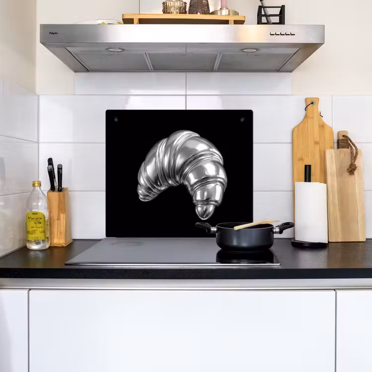 Croissant - Metaal - Zilver Inductie beschemer met haakjes middel -sfeer2