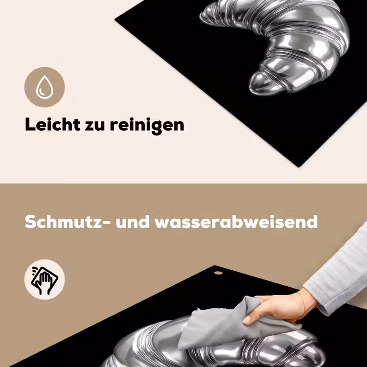 Croissant - Metaal - Zilver Inductie beschemer met haakjes middel -ky-schoon-de