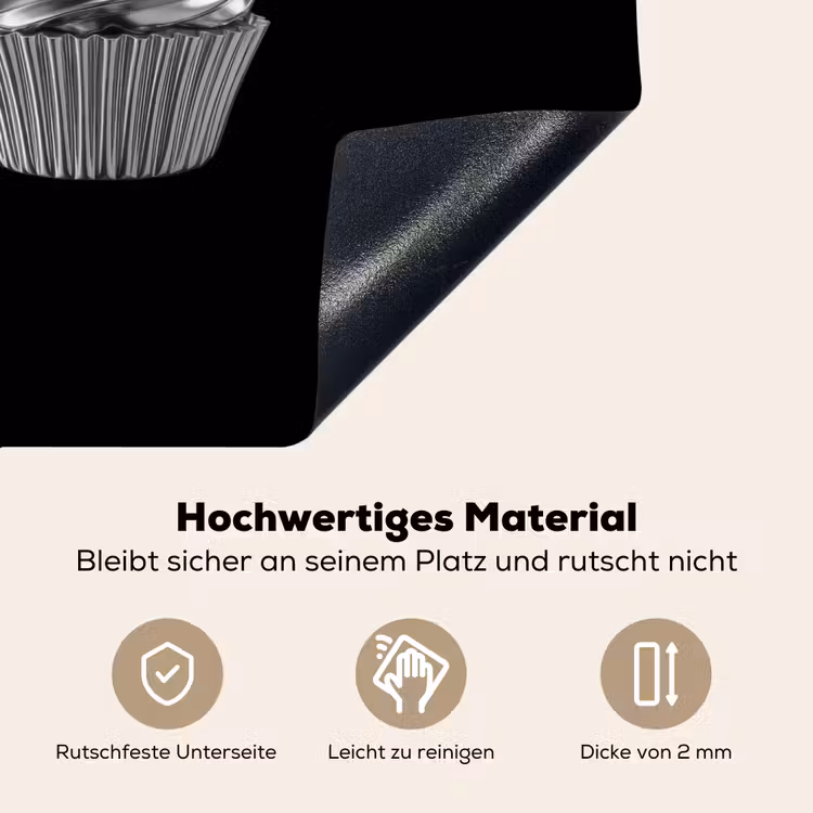 Cupcake - Luxueus - Zilver Inductie beschemer met haakjes middel -ky-onderkant-de