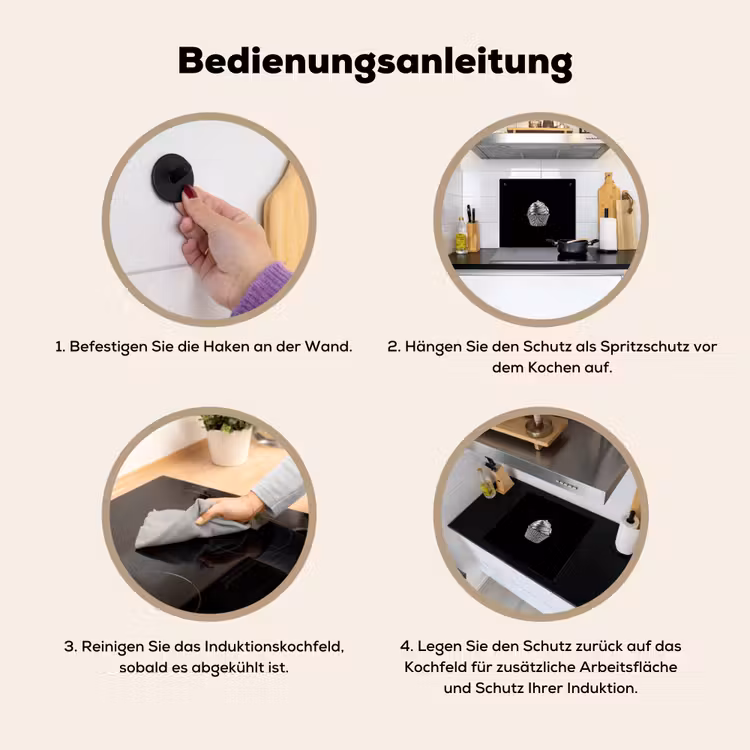 Cupcake - Luxueus - Zilver Inductie beschemer met haakjes middel -ky-gebruik-de