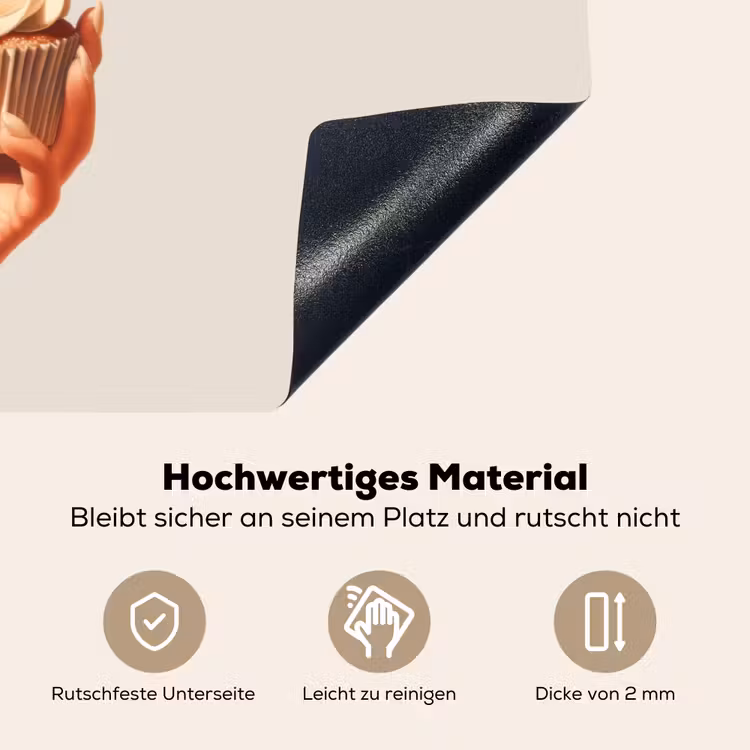 Cupcake - Zoet - Kers Inductie beschemer met haakjes klein -ky-onderkant-de