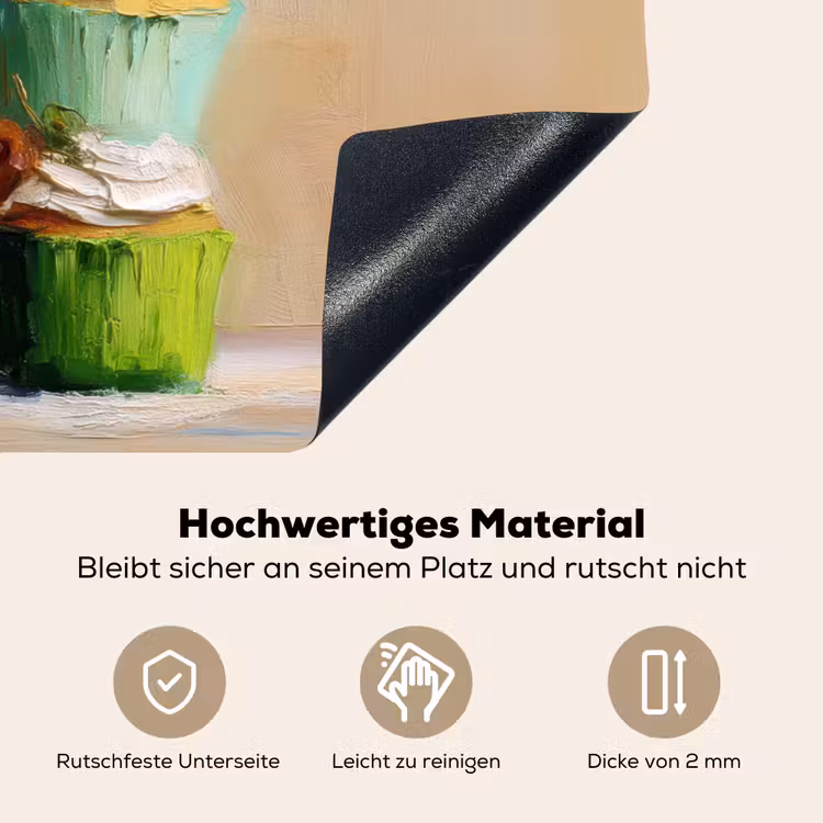 Cupcakes - Gestapeld - Kleurrijk - Fruit Inductie beschemer met haakjes middel -ky-onderkant-de