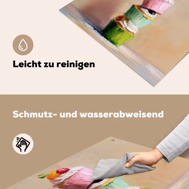 Cupcakes - Gestapeld - Kleurrijk - Fruit Inductie beschemer met haakjes middel -ky-schoon-de