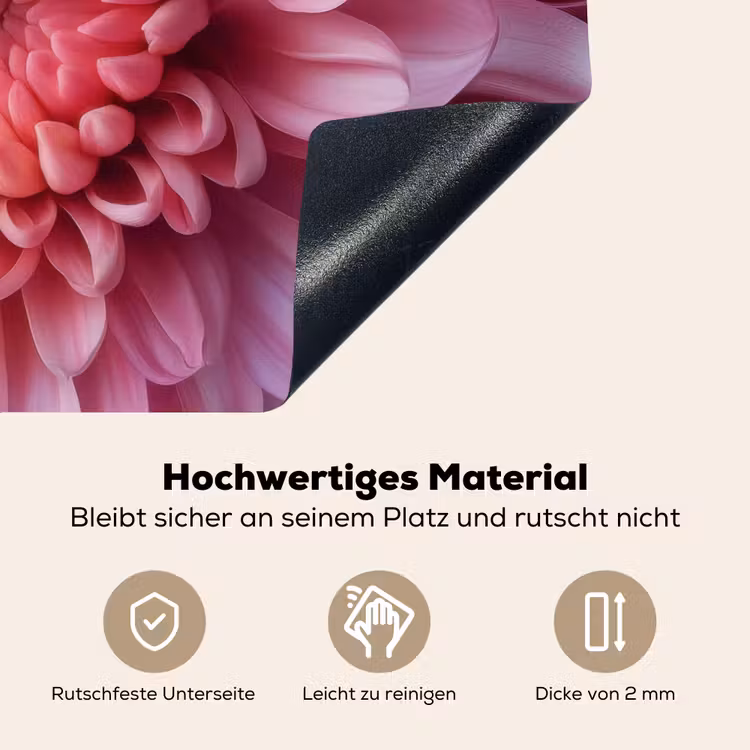 Dahlia - Bloem - Close up - Roze Inductie beschemer met haakjes klein -ky-onderkant-de