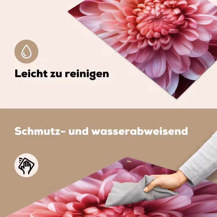 Dahlia - Bloem - Close up - Roze Inductie beschemer met haakjes klein -ky-schoon-de