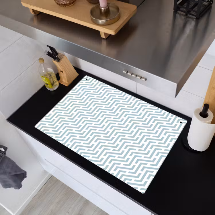 Design - Geometrie - Patroon - Groen Inductie beschemer met haakjes klein 777 -sfeer1