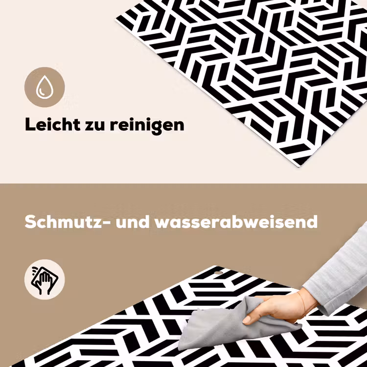 Design - Geometrie - Patroon - Zwart - Wit Inductie beschemer met haakjes klein 777 -ky-schoon-de
