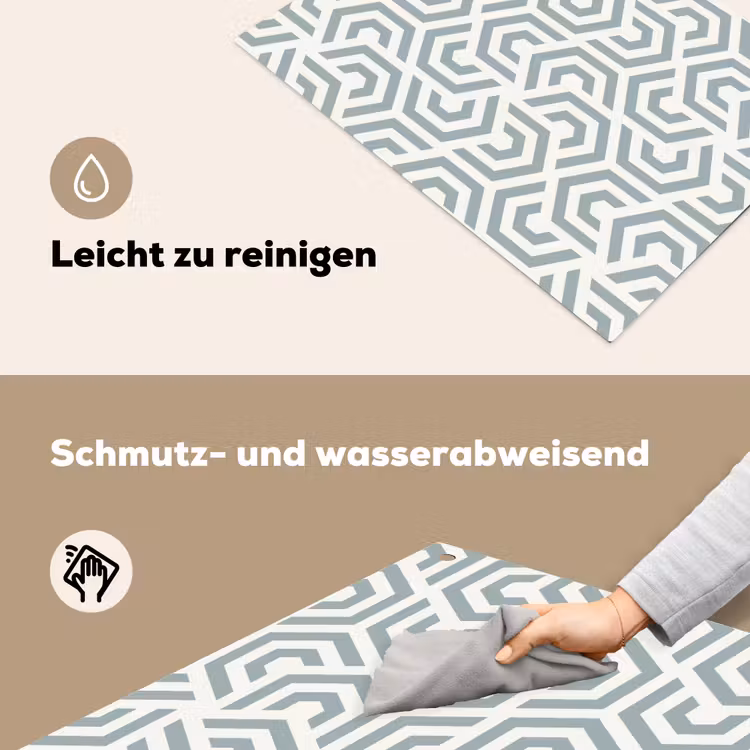 Design - Lijn - Patroon - Groen Inductie beschemer met haakjes klein 777 -ky-schoon-de