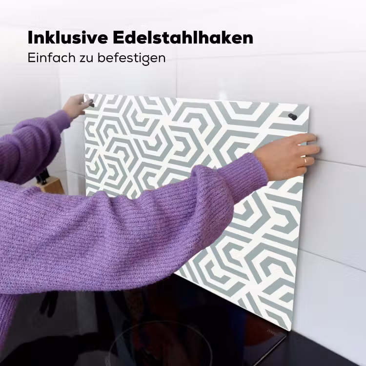 Design - Lijn - Patroon - Groen Inductie beschemer met haakjes klein 777 -ky-ophangen-de