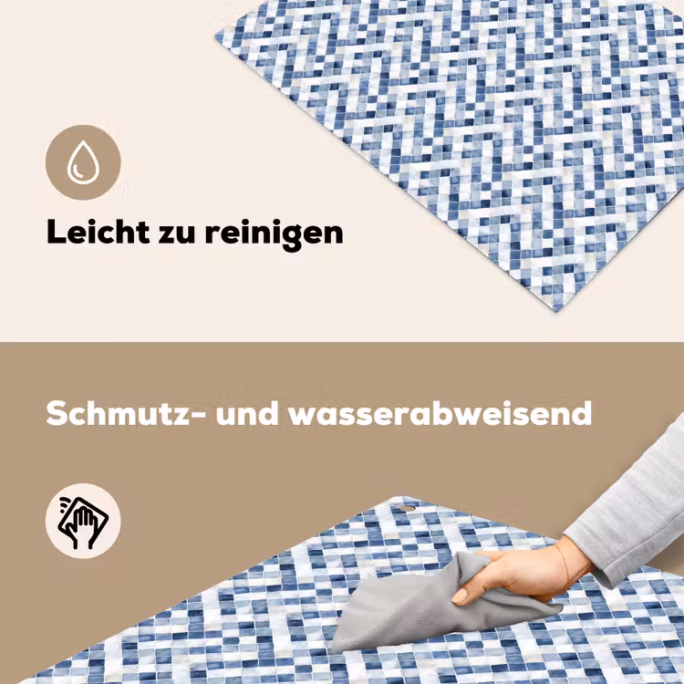 Diamant - Patroon - Blauw - Wit Inductie beschemer met haakjes klein 777 -ky-schoon-de