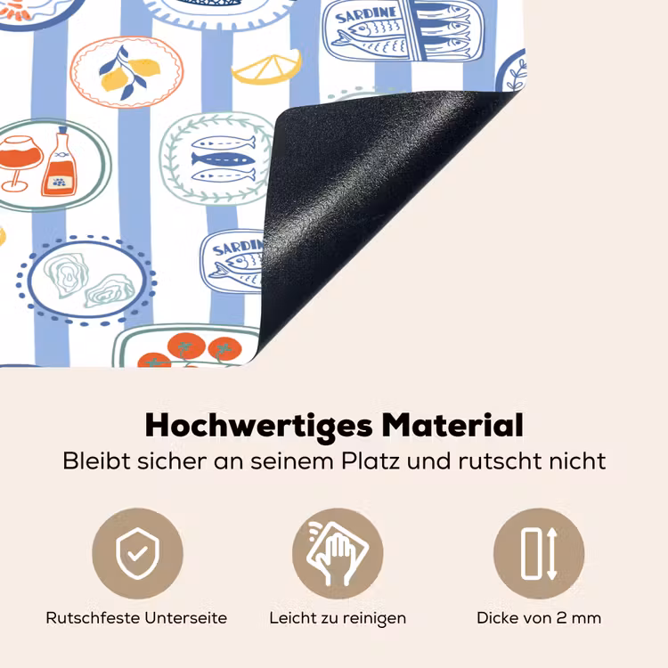 Zee - Sfeer - Kreeft - Oester Inductie beschemer met haakjes klein 777 -ky-onderkant-de