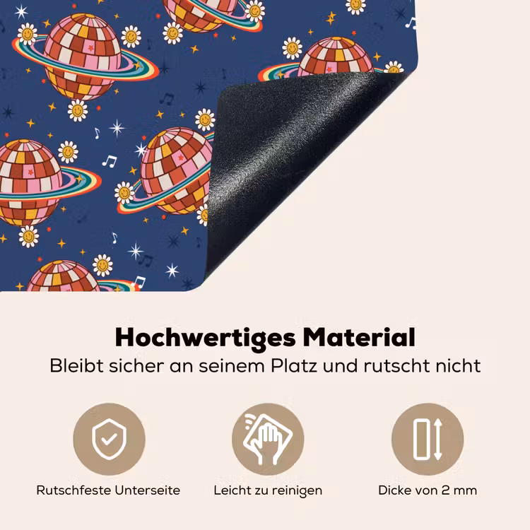 Disco - Blauw - Patroon Inductie beschemer met haakjes klein 777 -ky-onderkant-de
