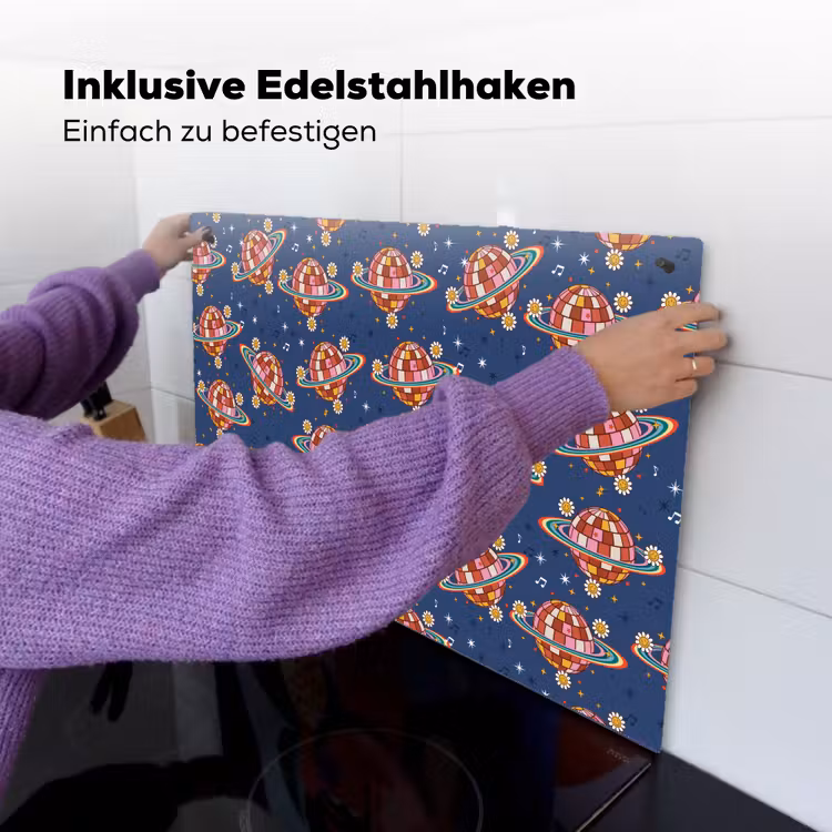 Disco - Blauw - Patroon Inductie beschemer met haakjes klein 777 -ky-ophangen-de