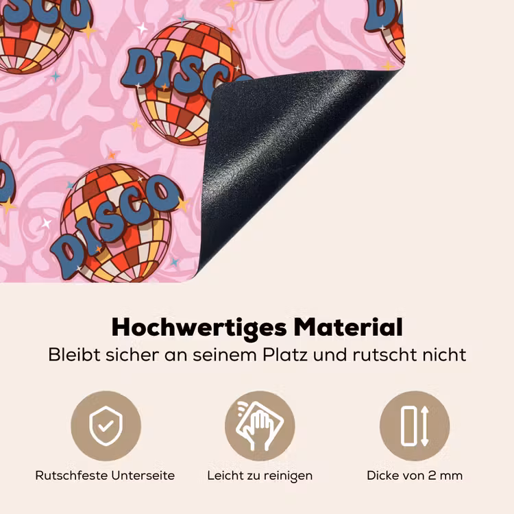 Disco - Bal - Patroon - Roze Inductie beschemer met haakjes klein 777 -ky-onderkant-de