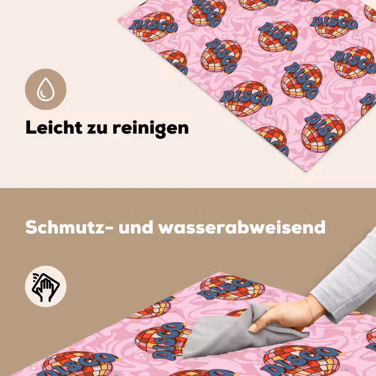 Disco - Bal - Patroon - Roze Inductie beschemer met haakjes klein 777 -ky-schoon-de