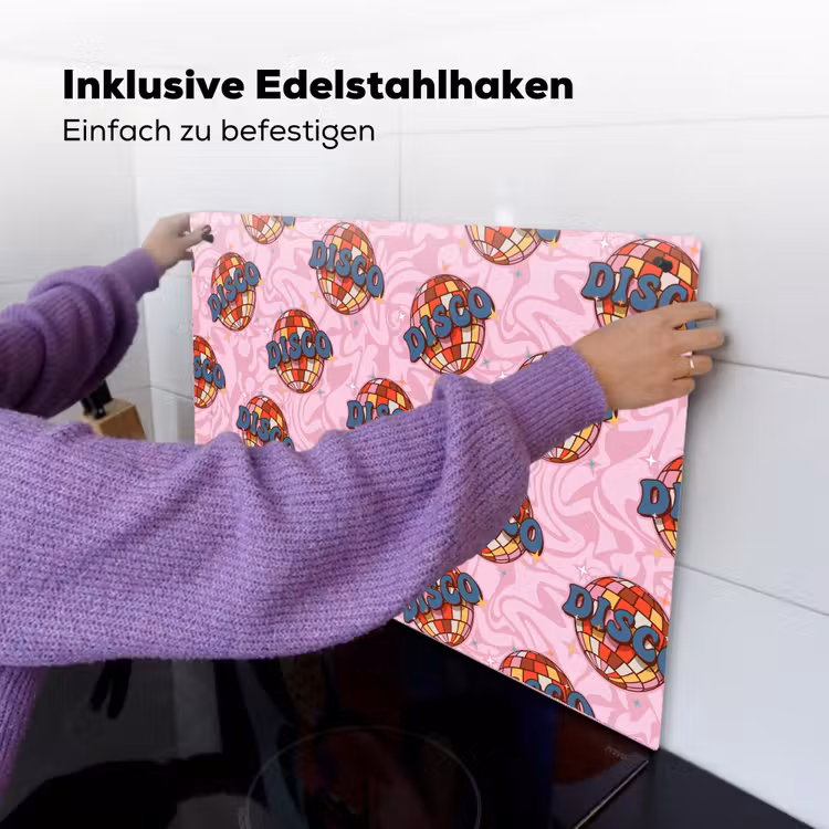 Disco - Bal - Patroon - Roze Inductie beschemer met haakjes klein 777 -ky-ophangen-de