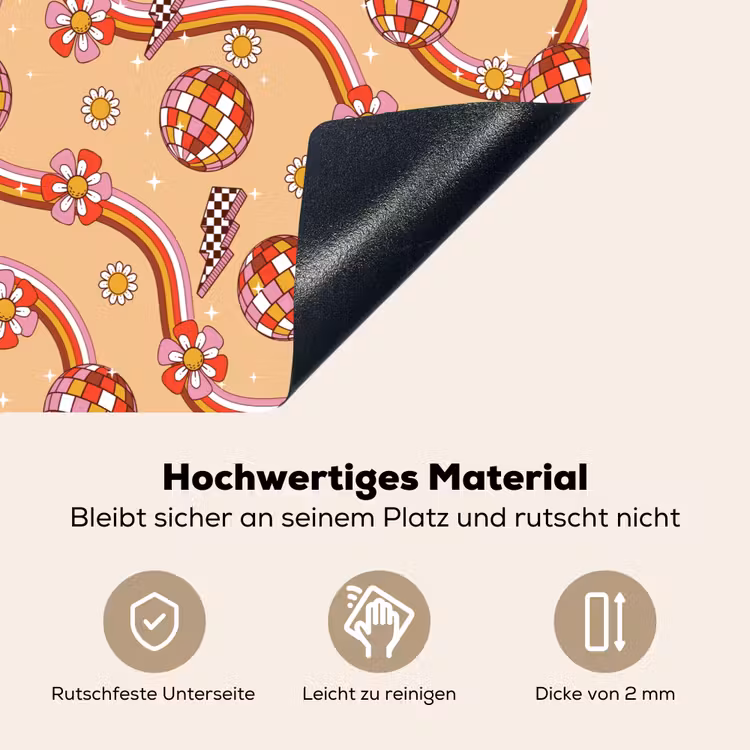 Disco - Patroon - Lijnen Inductie beschemer met haakjes klein 777 -ky-onderkant-de
