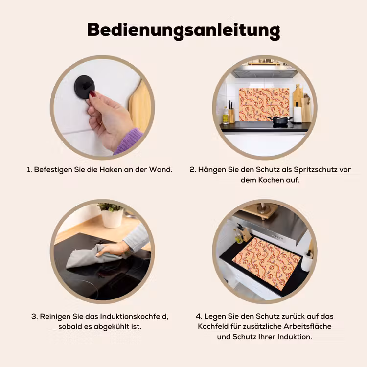 Disco - Patroon - Lijnen Inductie beschemer met haakjes klein 777 -ky-gebruik-de