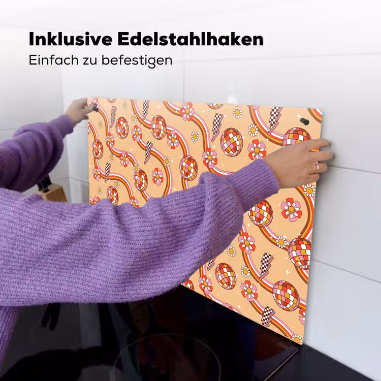 Disco - Patroon - Lijnen Inductie beschemer met haakjes klein 777 -ky-ophangen-de