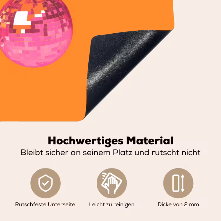 Discoballen - Kers - Spiegels - Roze Inductie beschemer met haakjes klein -ky-onderkant-de