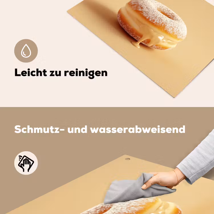 Donut - Romig - Poedersuiker - Beige Inductie beschemer met haakjes klein -ky-schoon-de